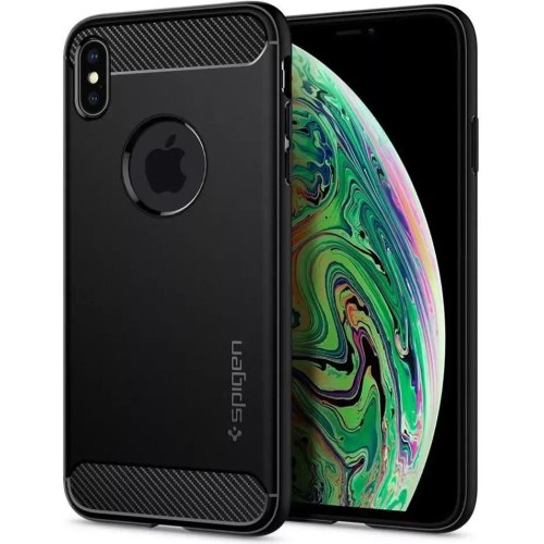 Чохол-накладка Spigen Rugged Armor, для Apple iPhone XS Max, Matte Black (065CS25125)