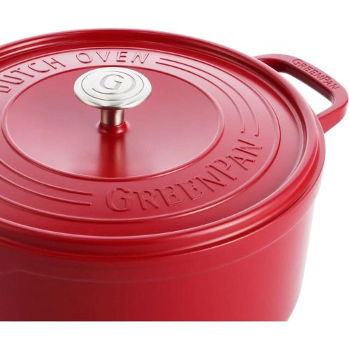 Каструля GreenPan Featherweights, 22см, 3.3л, керамічне покриття, з кришкою, червона (CC005432-001)