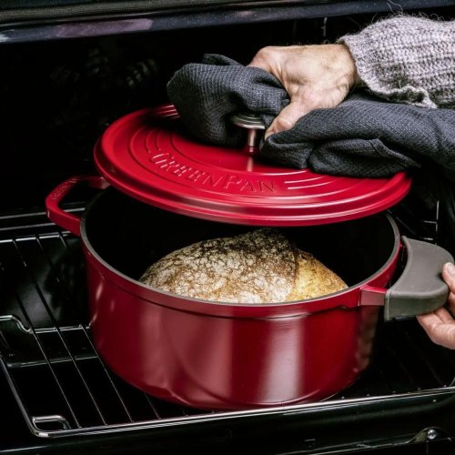 Каструля GreenPan Featherweights, 22см, 3.3л, керамічне покриття, з кришкою, червона (CC005432-001)