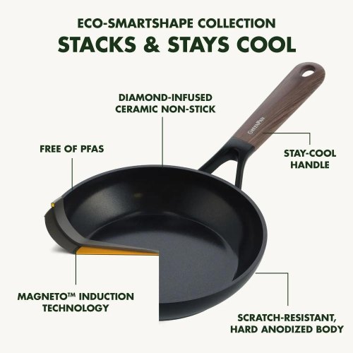 Сковорода ВОК GreenPan Eco Smartshape, 28см, 3.6л, керамічне покриття (CC006443-001)