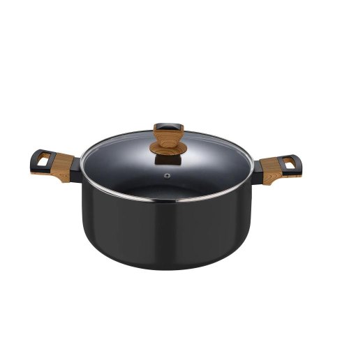 Каструля Bergner Earth black, 28см, 6л, з кришкою (BG-32037-BK)