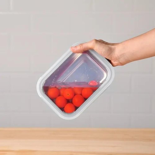 Контейнер для зберігання їжі Bergner Go Lovers, 800мл, прямокутний, нержавіюча сталь (BG-36310-GY)