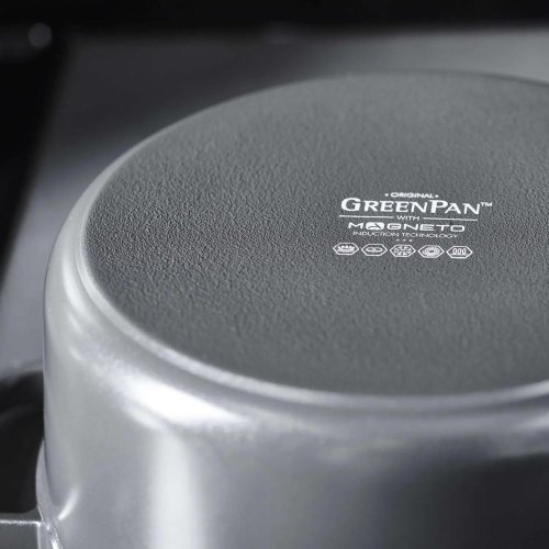 Каструля GreenPan Featherweights, 26см, 5.3л, керамічне покриття, з кришкою, чорна (CC004829-001)