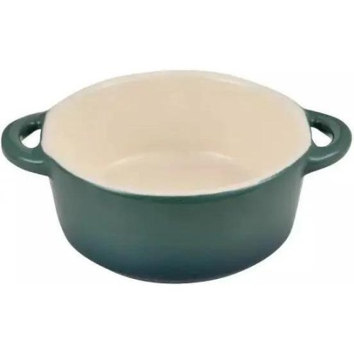 Набір міні-каструль для запікання Bergner Excalibur, кераміка, з кришками, круглі, 2шт, зелені (BG-13366-GR)