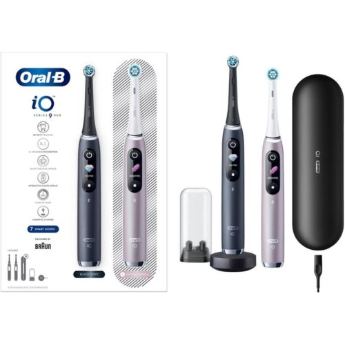 Електрична зубна щітка Braun Oral-B iO Series 9 DUO iOM9d.2J2.2AD, 2шт, рожева/чорна (80363732)