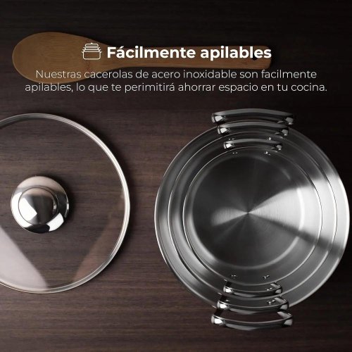 Набір каструль MasterPro Smart, 3.14/6.5/11.6л, з кришками, 6 предметів (BGMP-2145)