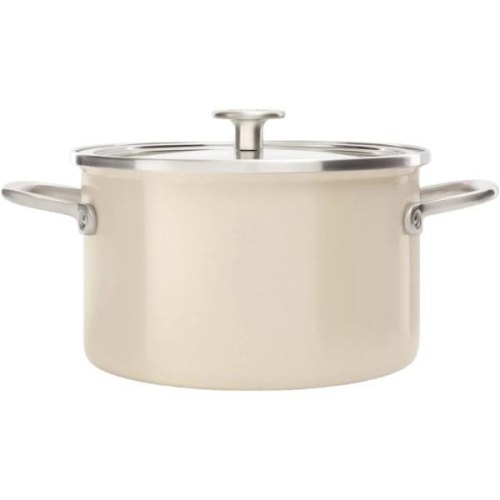 Каструля KitchenAid Steel Core, 20см, 3.7л, з кришкою, мигдальний крем (CC003266-001)