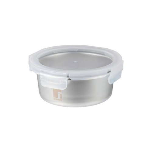 Контейнер для зберігання їжі Bergner Go Lovers, 690мл, круглий, нержавіюча сталь (BG-36315-GY)