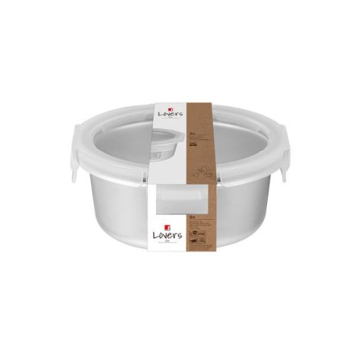 Контейнер для зберігання їжі Bergner Go Lovers, 690мл, круглий, нержавіюча сталь (BG-36315-GY)