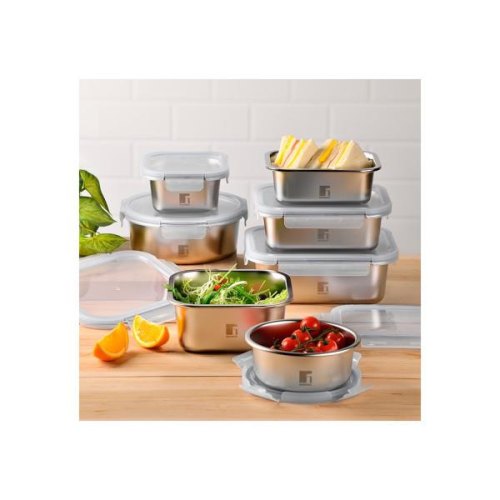 Контейнер для зберігання їжі Bergner Go Lovers, 690мл, круглий, нержавіюча сталь (BG-36315-GY)