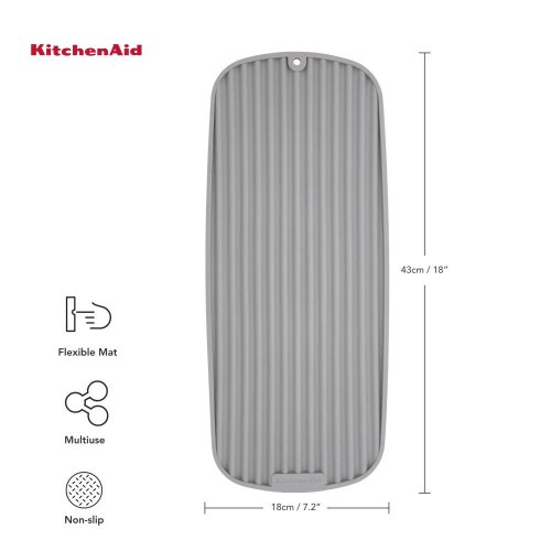 Килимок для сушки посуду KitchenAid Sinkware, 43х18см, сірий (KEG186OHGSA)