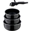 Набір ковшів Bergner Click & cook, 16/18/20см, зі знімною ручкою (BG-31608-BK)