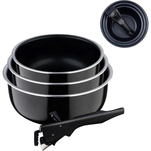 Набір ковшів Bergner Click & cook, 16/18/20см, зі знімною ручкою (BG-31608-BK)