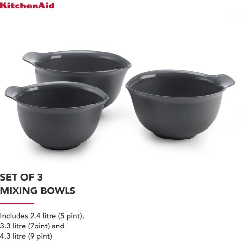 Набір мисок KitchenAid Coreline, 3шт, 2.4/3.3/4.3л, сірий (KQG175OSCGG)