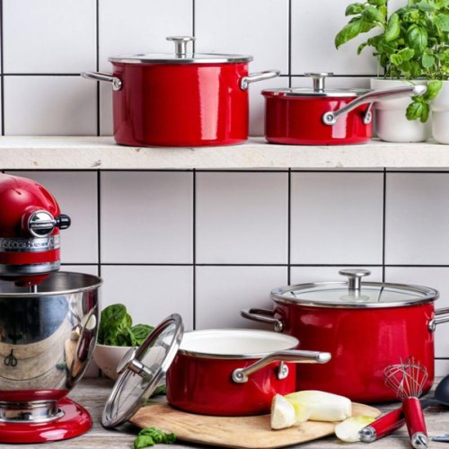 Ківш KitchenAid Steel Core, 20см, 2.4л, з кришкою, чорний (CC003288-001)