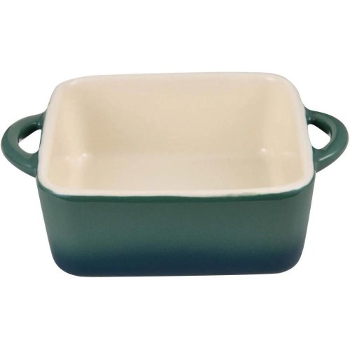 Набір міні-каструль для запікання Bergner Excalibur, кераміка, з кришками, квадратні, 9.5x9.5см, 2шт (BG-13364-GR)