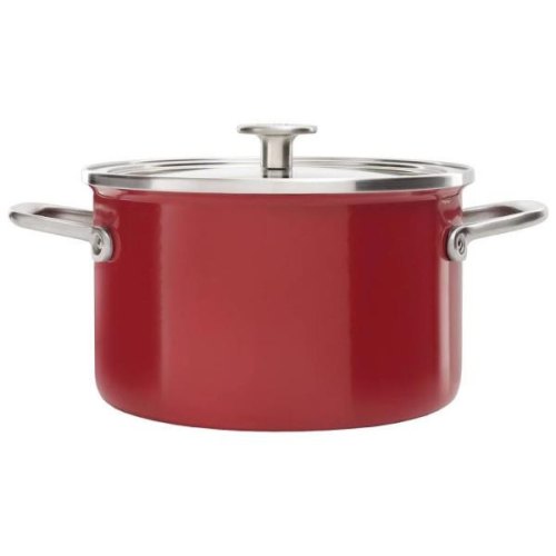 Каструля KitchenAid Steel Core, 24см, 6л, з кришкою, червона (CC003270-001)