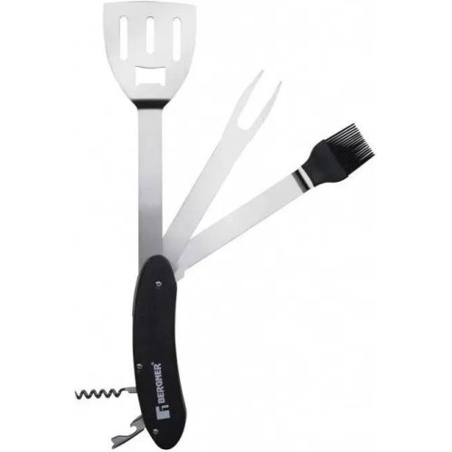 Набір кухонних аксесуарів для барбекю Bergner In black, 5в1 (BG-3338)