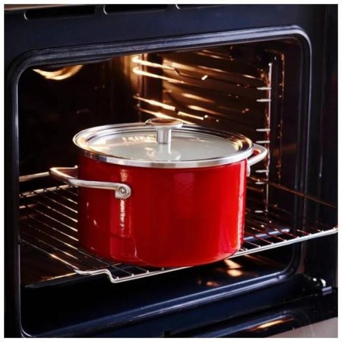 Каструля KitchenAid Steel Core, 20см, 3.7л, з кришкою, червона (CC003267-001)