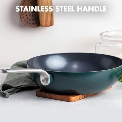 Сковорода ВОК GreenPan Evolution, 28см, 3.6л, керамічне покриття, темно-зелена (CC006392-001)