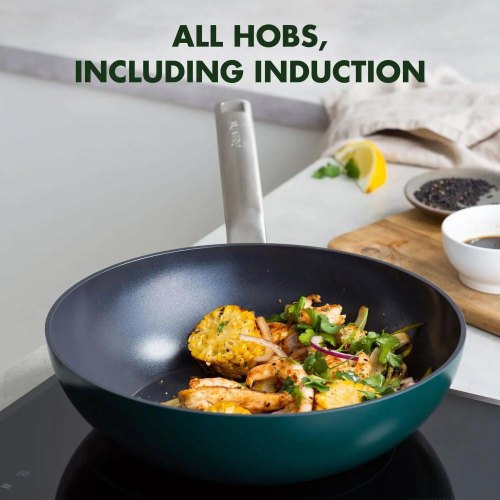 Сковорода ВОК GreenPan Evolution, 28см, 3.6л, керамічне покриття, темно-зелена (CC006392-001)