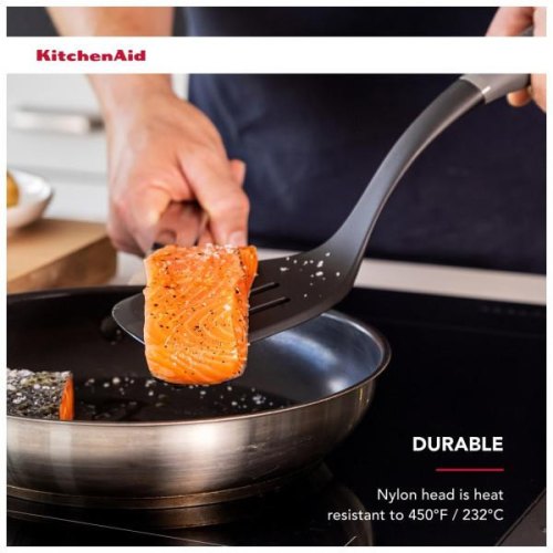 Лопатка KitchenAid Coreline, 34.3см, з прорізами, сіра (KAS002OHCGG)