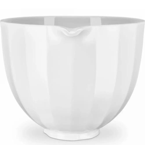 Чаша KitchenAid, 4.7л, керамічна, з ручкою, текстурована, біла (5KSM2CB5PWS)