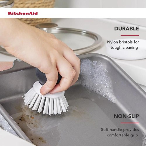 Щітка для миття посуду KitchenAid Sinkware, 9см, біла (KEG195OSBA)