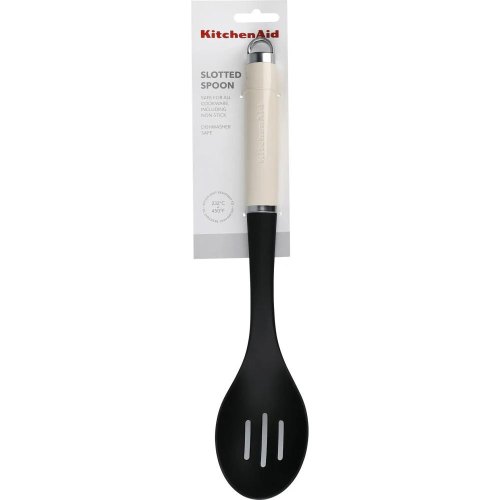 Ложка для сервіровки KitchenAid Coreline, 35.3см, з прорізами, кремова (KAG004OHACE)
