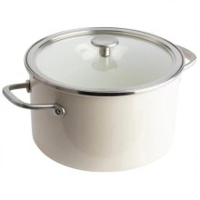 Каструля KitchenAid Steel Core, 24см, 6л, з кришкою, мигдальний крем (CC003269-001)