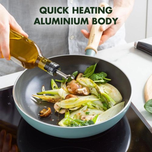 Сковорода ВОК GreenPan Mayflower, 28см, 3.6л, керамічне покриття, блакитна (CC001683-001)