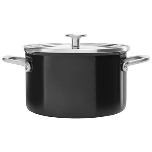 Каструля KitchenAid Steel Core, 24см, 6л, з кришкою, матова чорна (CC006001-001)