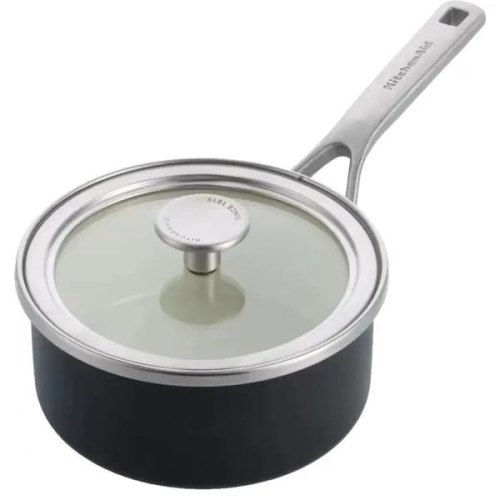 Ківш KitchenAid Steel Core, 20см, 2.4л, з кришкою, матовий чорний (CC005999-001)