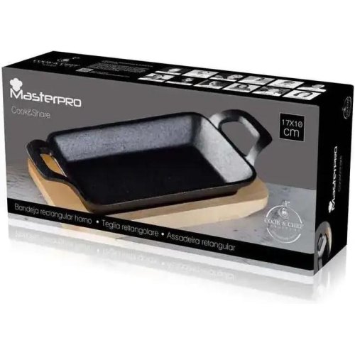 Сковорода порційна MasterPro Foodies сook&share, 17х10см, чавун, з підставкою (BGMP-3807-4)