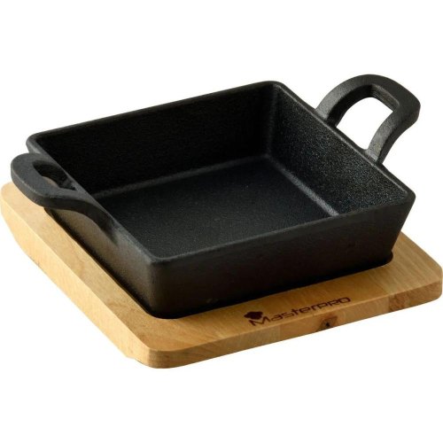 Сковорода порційна MasterPro Foodies сook&share, 12.6x18.5см, чавун, з підставкою (BGMP-3805-4)