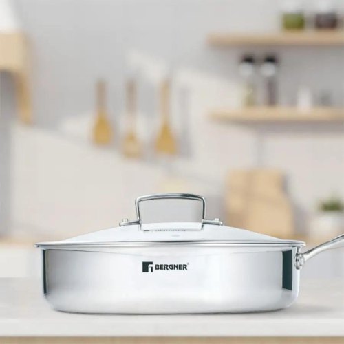 Сотейник Bergner Steelblue, 28см, з кришкою (BG-33224-BL)