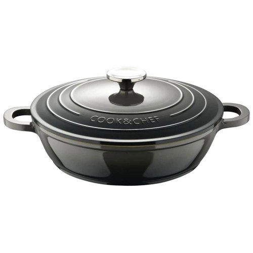 Сотейник Bergner Excalibur, 24см, з кришкою, сірий (BG-36103-GY)