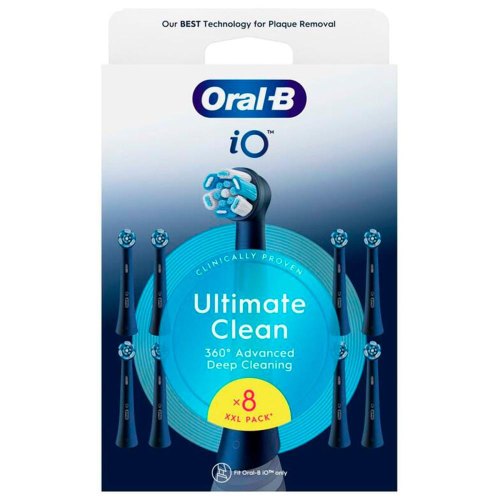 Насадки для електричної зубної щітки Braun Oral-B iO RB CBF-8 Ultimate Clean, 8шт, чорні (80832140)