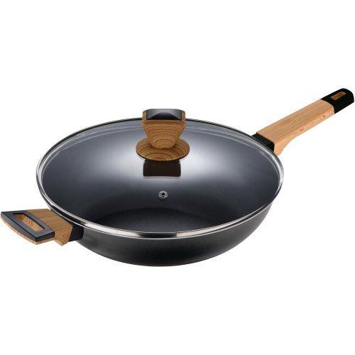 Сотейник Bergner Earth black, 28см, з кришкою (BG-34628-BK)