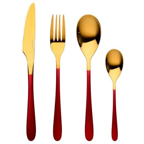 Набір столових приборів Bergner Lisboa red, 16 предметів (BG-45148-RD)