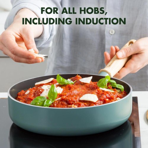 Сотейник GreenPan Mayflower, 24см, 2.6л, з кришкою, керамічне покриття, небесно-блакитний (CC001682-001)