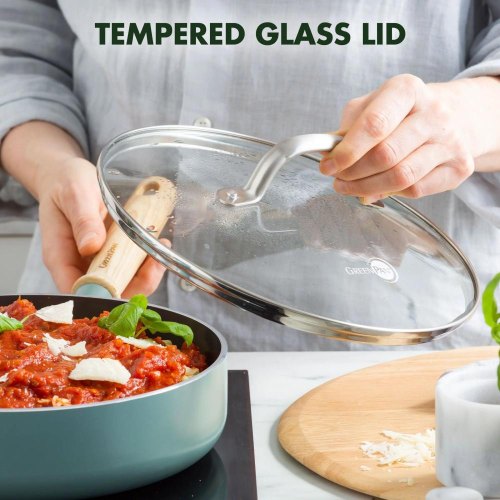 Сотейник GreenPan Mayflower, 24см, 2.6л, з кришкою, керамічне покриття, небесно-блакитний (CC001682-001)