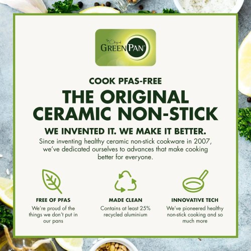 Сотейник GreenPan Mayflower, 24см, 2.6л, з кришкою, керамічне покриття, небесно-блакитний (CC001682-001)