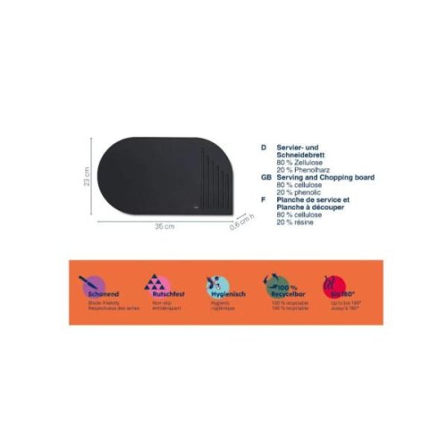 Дошка для нарізання KELA Nobel, 35х23см, чорна (12868)