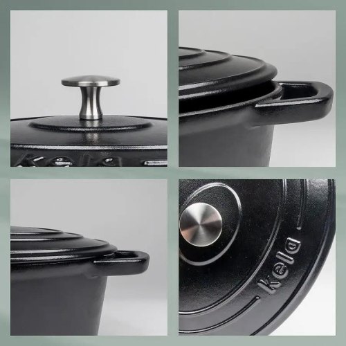 Гусятниця KELA Calido, 4л, з кришкою, чавун, чорна (12861)