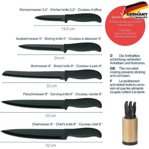 Набір ножів KELA Acida, 6 предметів, бамбук (11283)