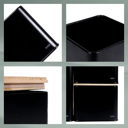 Ємність для зберігання сипучих KELA Kiril, 11.5х11.5х28.5см, 3л, чорна (17890)