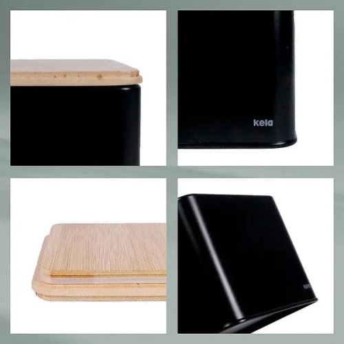 Ємність для зберігання сипучих KELA Kiril, 11.5х11.5х28.5см, 3л, чорна (17890)