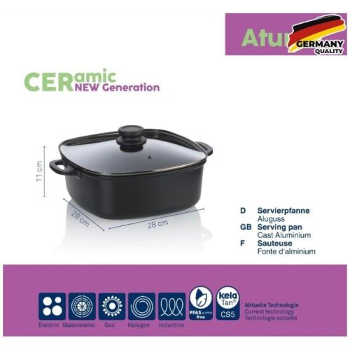 Сотейник KELA Atura, 28х28см, 6л, з кришкою (15166)