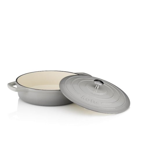 Сотейник KELA Calido, 28см, 3.2л, з кришкою, чавун, сірий (12611)